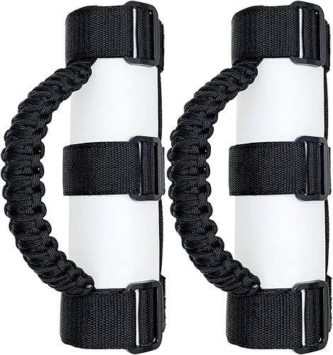 2 asas de agarre de barra antivuelco para Jeep Wrangler YJ TJ JK JKU JL JLU Sahara Rubicon X Sports Freedom & Unlimited 1987-2022 (Negro)