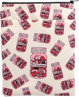 Anti Depressants Book Sleeve Funny Mental Health Book Lover Depression Awareness Gift Therapy Depression Gifts (Depressants -b)