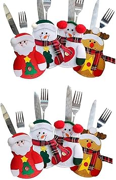 BUZIFU Weihnachtsbesteckhalter 20 Stück - Nikolausmützen Für Tischdeko