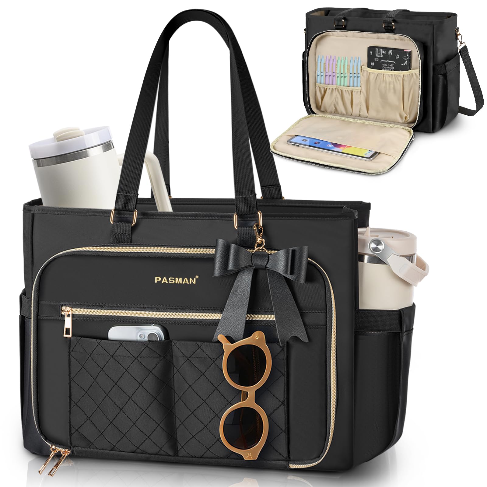 Teacher Tote Bag with Bow