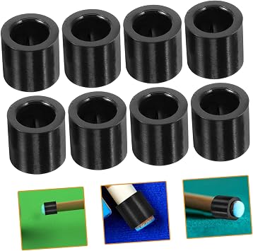 30pcs Billiard Cue Angle Billiard Accessories Pool Stick Ferrules Billiard Cue Fitting Pool Cue Tips Billiard Cue Accessory Cue Ferrules for Pool Cues Pole Cover Portable PC Fiber, Black