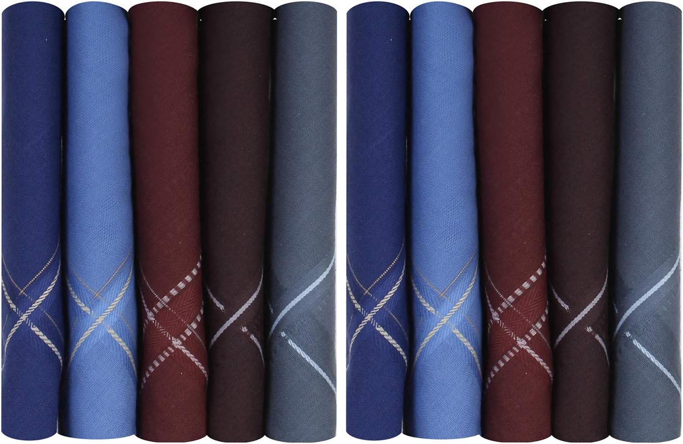Caruso Italy Men's Luxury 100% Pure Cotton Handkerchief - Pack of 5