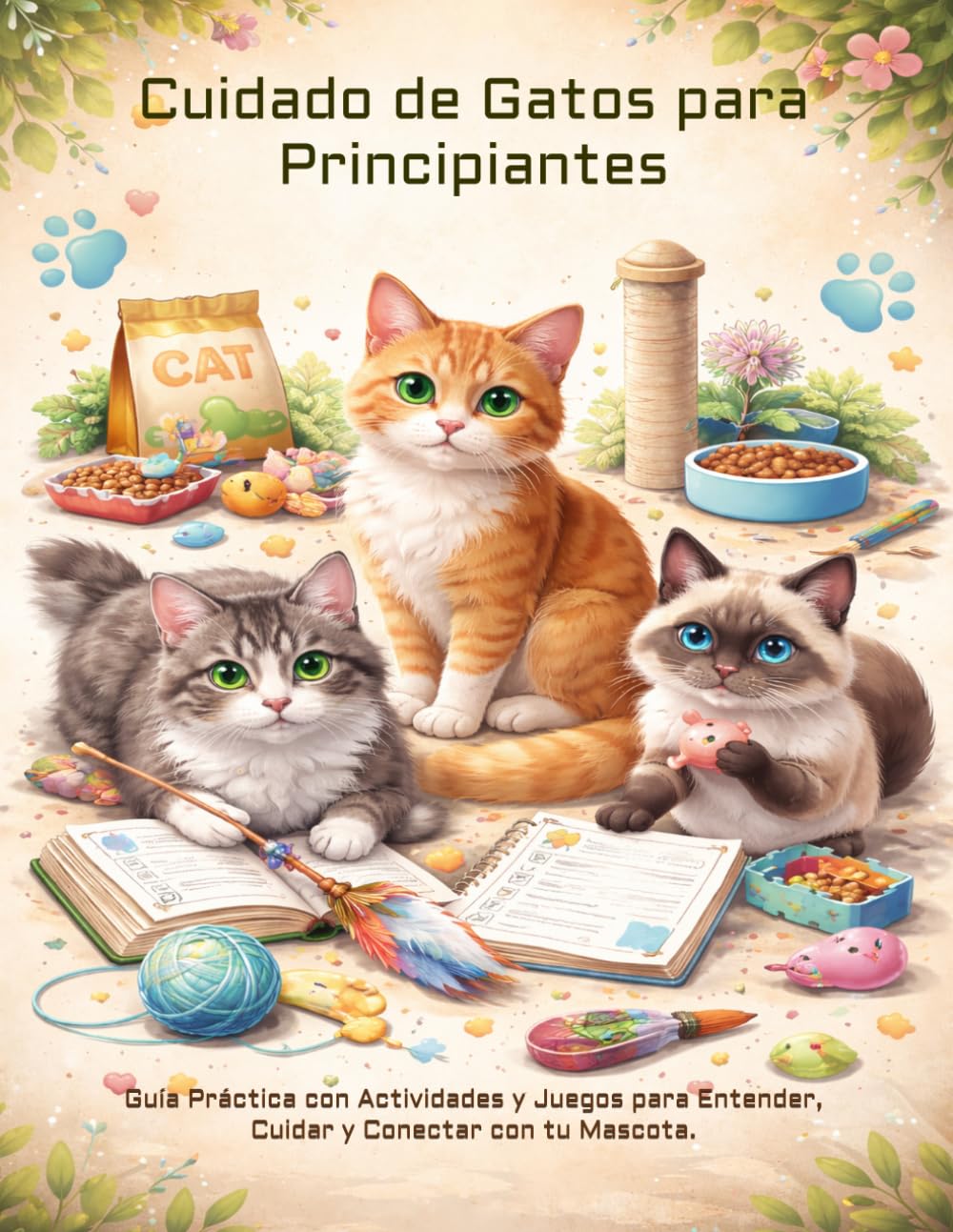 Cuidado de Gatos para Principiantes: Guía Práctica con Actividades y Juegos para Entender, Cuidar y Conectar con tu Mascota