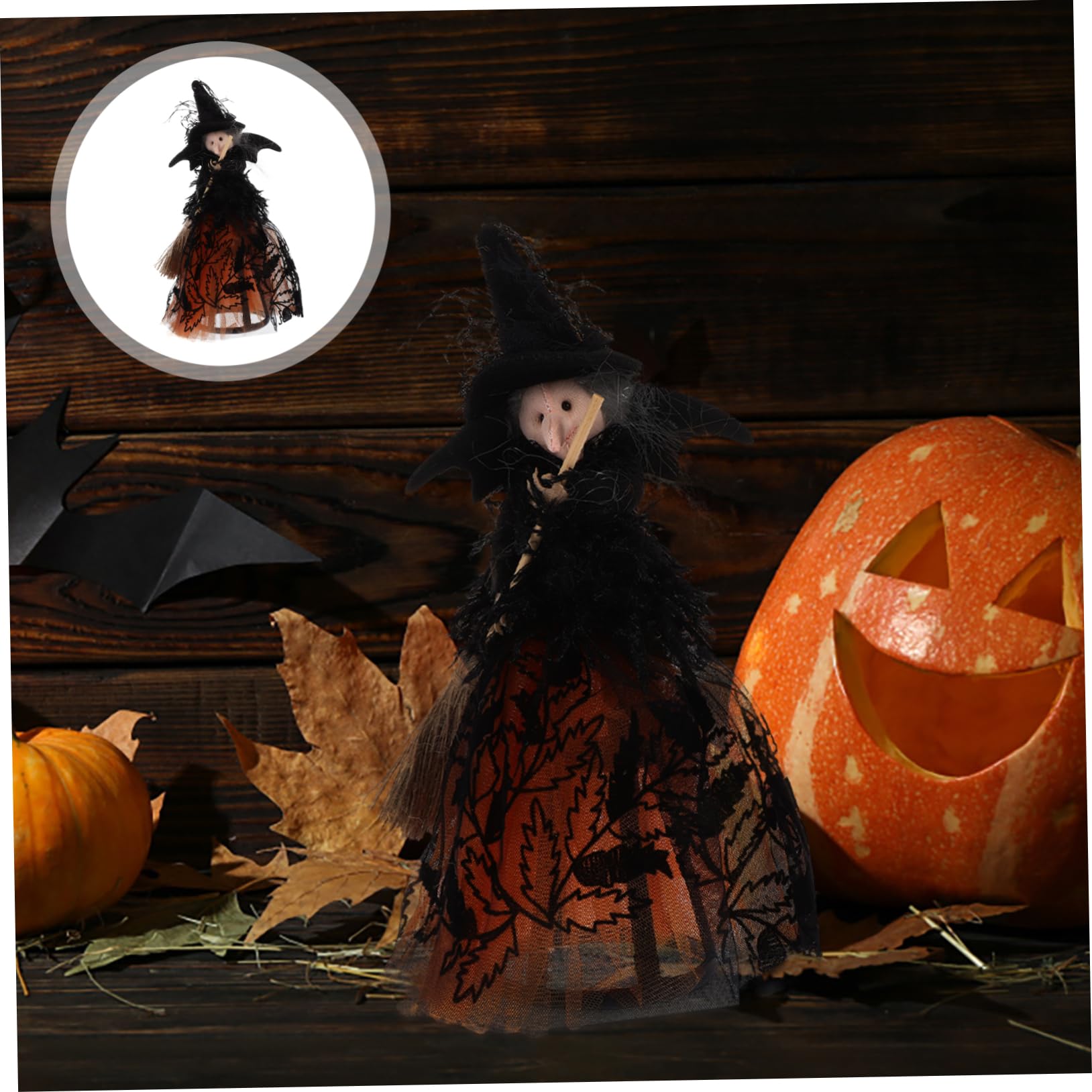 Amosfun 3pezzi Decorazione Halloween Streghetta Per Decorazione Per Halloween Statuetta Streghetta Per