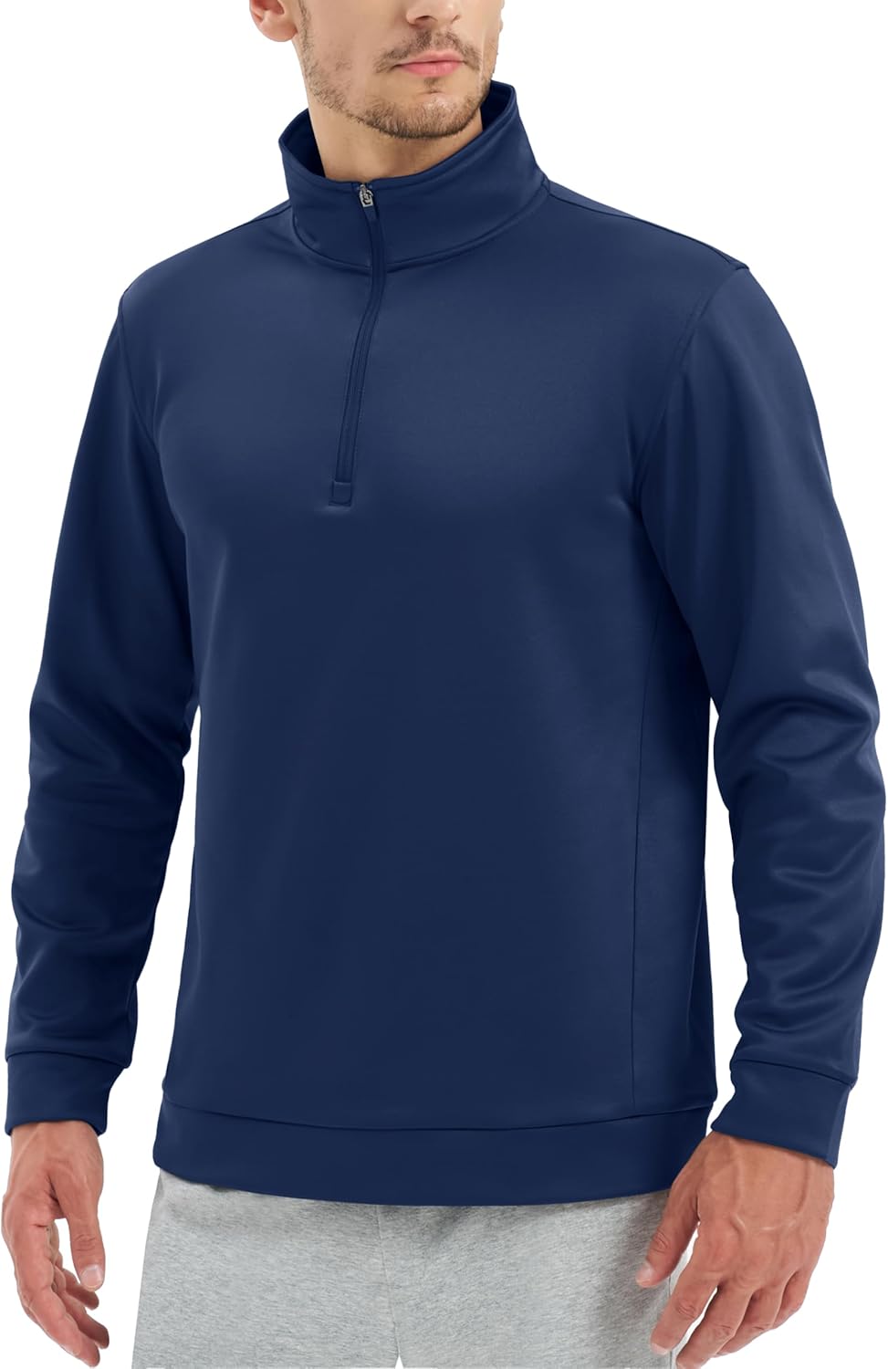 TACVASEN Men's Quarter Zip Pullover Sweatshirts Lightweight Fleece Lined Thermal Sweatshirts 1/4 Zip Golf Sweaters - Image 2