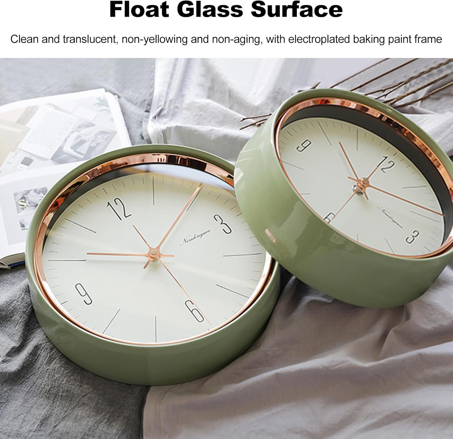 Ergocar Metal Hanging Clock, Modern Static Scanning Mechanical Circular Metal Hanging Clock. Suitable for Living Rooms, Kitchens, and Office