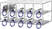 VEVOR 10-Slot Clear Acrylic Cell Phone Locker with Individual Locks & Keys - Wall Mount or Freestanding for Classroom Gym Office