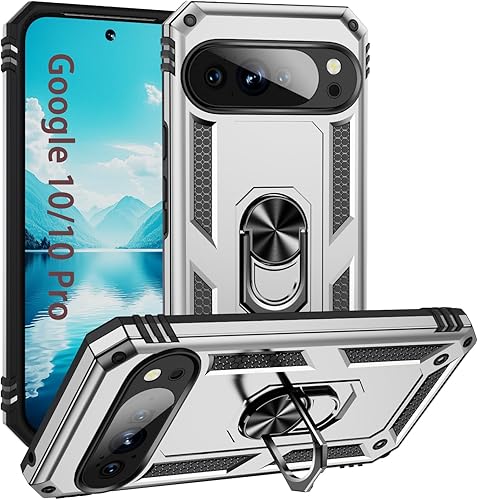 Vista 40 de Korecase Funda para teléfono para Google Pixel 6 Pro de servicio pesado resistente de cuerpo completo a prueba de golpes con anillo para dedo