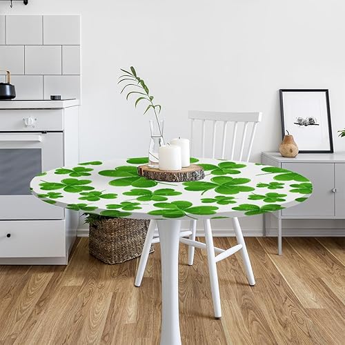 Miniatura 352 de Mantel redondo ajustado con diseño de mandala de flores, mantel circular bohemio y colorido con borde elástico, impermeable, lavable, de poliéster