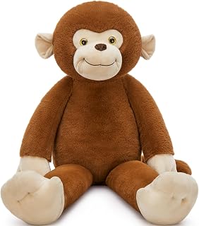 Tezituor 3.2lb Monkey Stuffed Animal Plush Toy, 39.5in Giant Long-Legged Punch Monkey Plushies, Huggable Pillow Birthday Gifts Home Decor for Kids & Adults