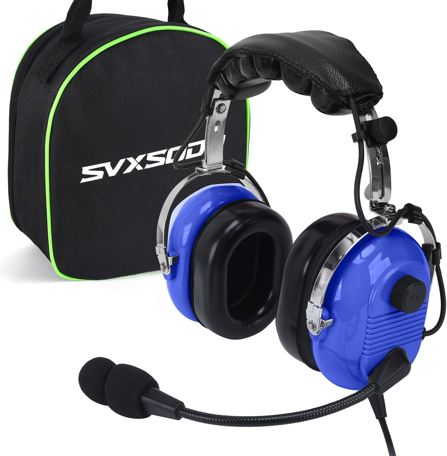 Aviation Headsets GA Headphone Noise Reduction for Pilot Trainees Beginner PPL Students Casual Flyers Flight Passengers Aviation Maintenance Ground Crew Flying Enthusiasts (629-A-BLUE)