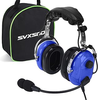 Aviation Headsets GA Headphone Noise Reduction for Pilot Trainees Beginner PPL Students Casual Flyers Flight Passengers Aviation Maintenance Ground Crew Flying Enthusiasts (629-A-BLUE)