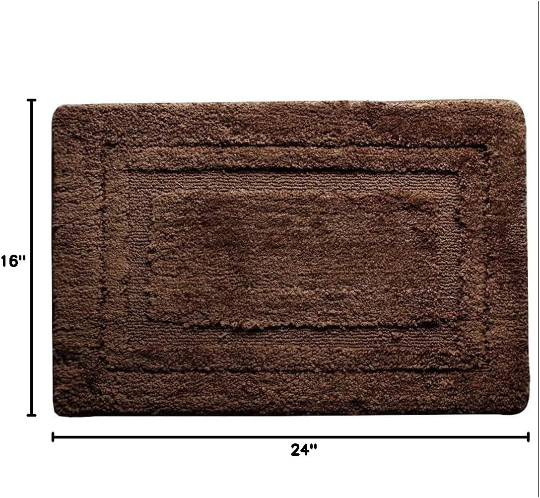 Judy Dre am Soft Plush Bedside Area Rug Non-Slip Bath Floor Mat for Kitchen/Bedroom Thick Absorbent Rugs Indoor Outdoor Mats (Brown, 16"X24")