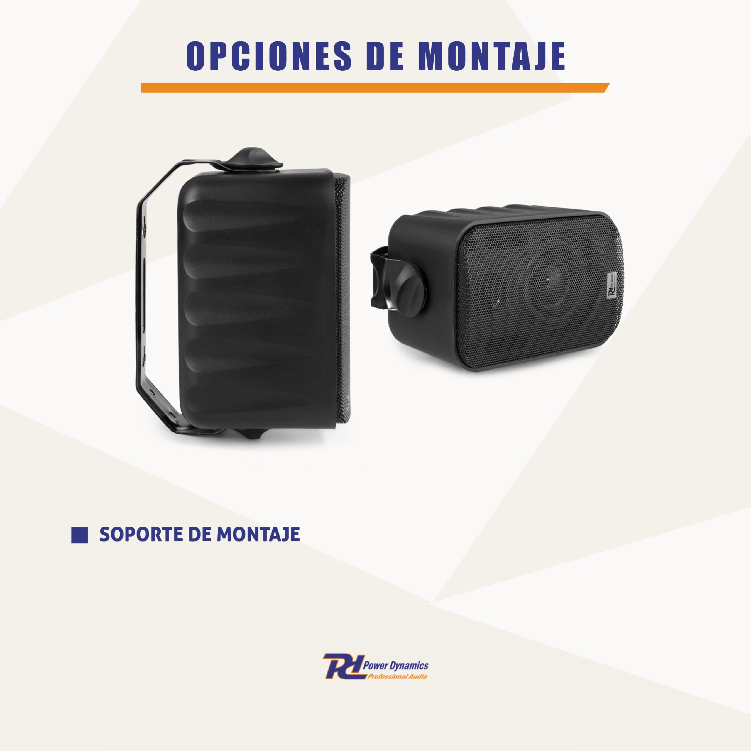 Power Dynamics BGO30 - Pareja de Altavoces de 2 vías 120W para Interior y Exterior, con Soporte de Montaje, Ideales para música en casa, jardín, Bares o terrazas, Resistente al Clima, Color Negro
