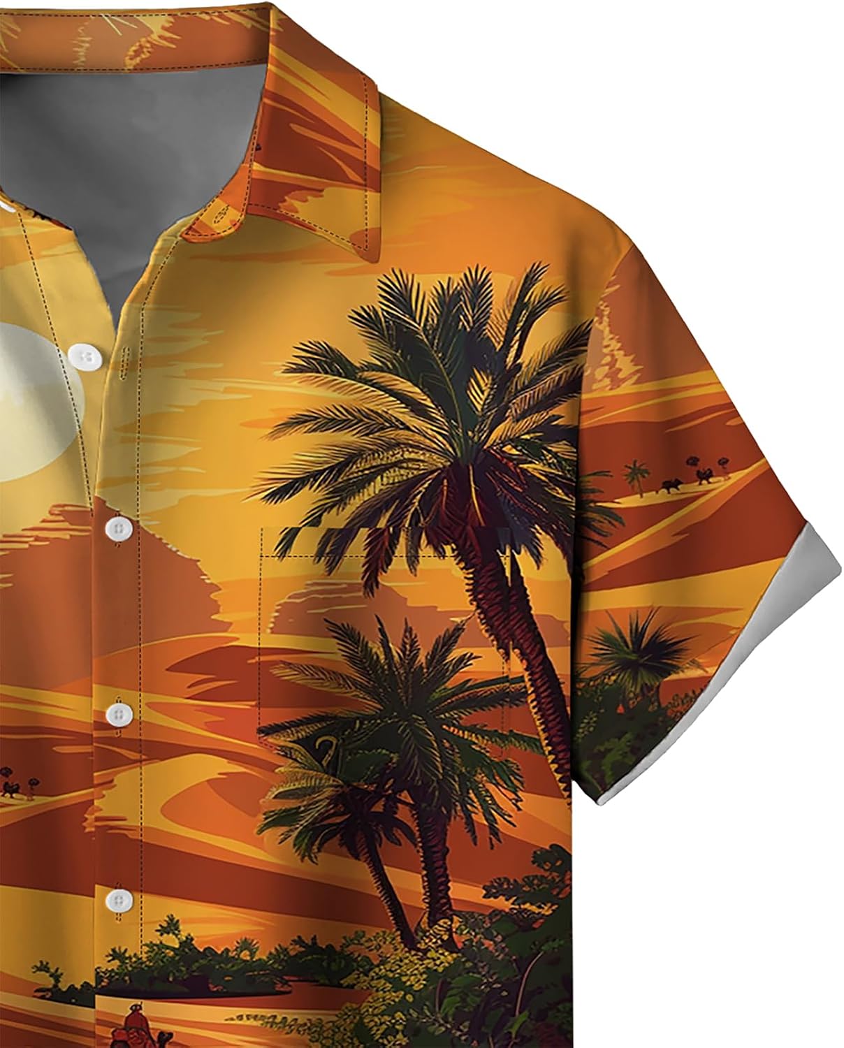 Mens Short Sleeve Button Down Shirts Casual Printed Button Up Shirts Hawaiian