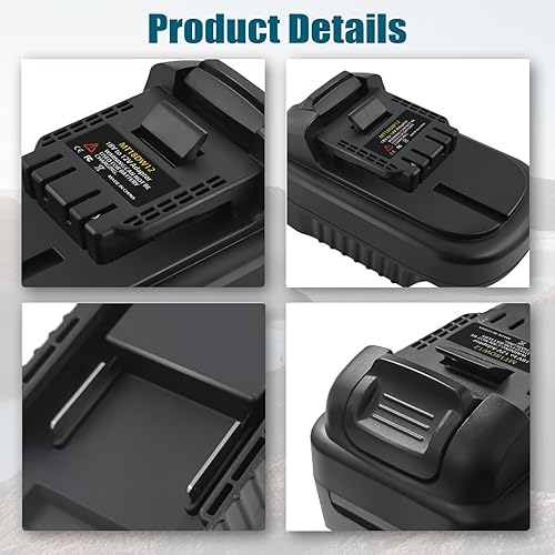 Miniatura 5 de BTRUI para Makita 18V a para adaptador de batería Dewalt 12V, Convertir para Makita 18V batería uso encendido para herramientas de batería Dewalt