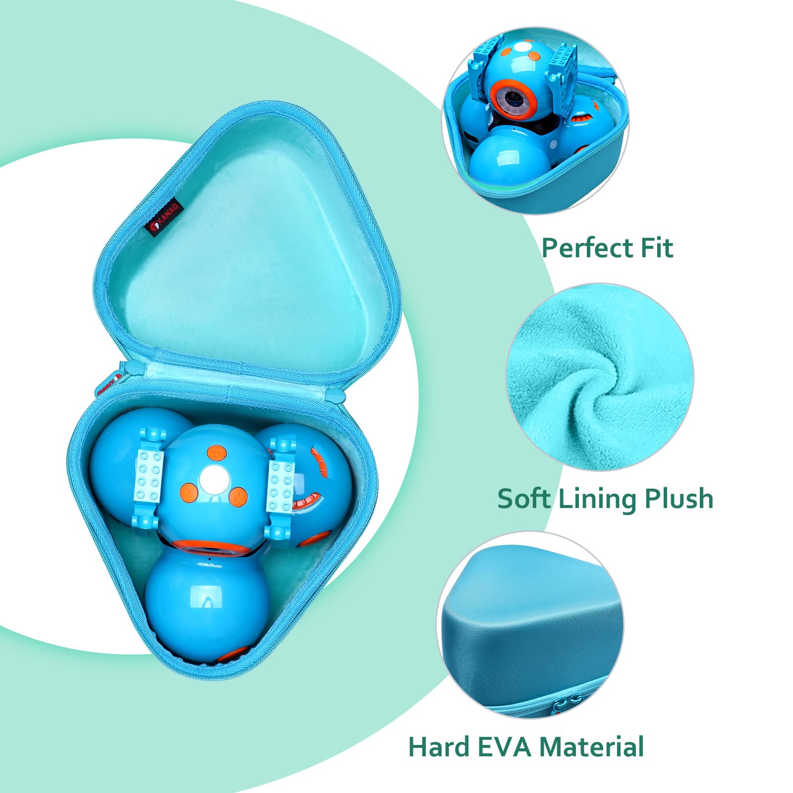XANAD Hard Carrying Case for Wonder Workshop Dash Robot or Cue Coding Robot - Travel Storage Protective Bag Blue
