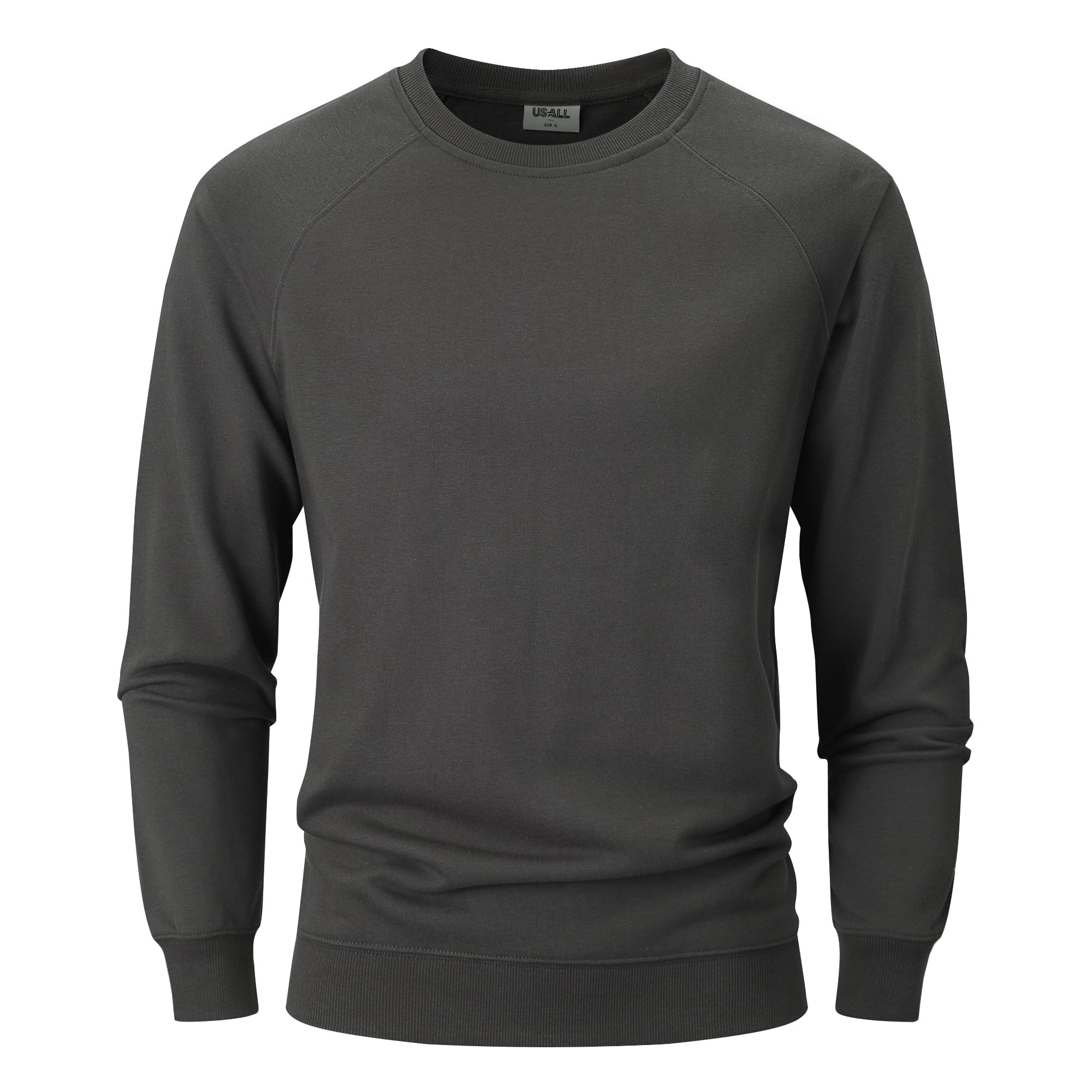 USALL Sweatshirts für Herren Baumwolle Rundhals Hoodie Pullovers Männer Kapuzenpullover Langarm Casual Sweatshirt