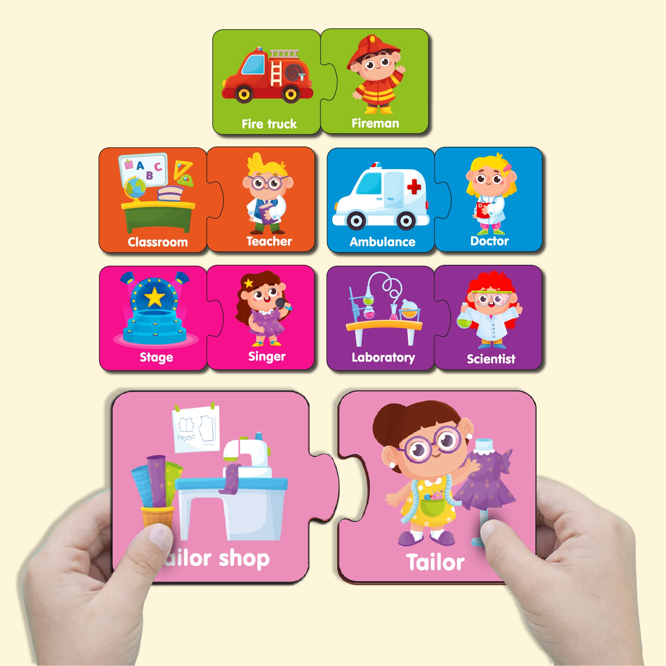 Yay Play Profession 2 Piece Wooden Jigsaw Puzzle (Series 2), Set of 6 Wooden Puzzle for Kids, Montessori Early Educational Pre School Puzzle Toys for 2+ Years Kid (B0BPR9XN2G) Amazon Price History, Amazon Price Tracker