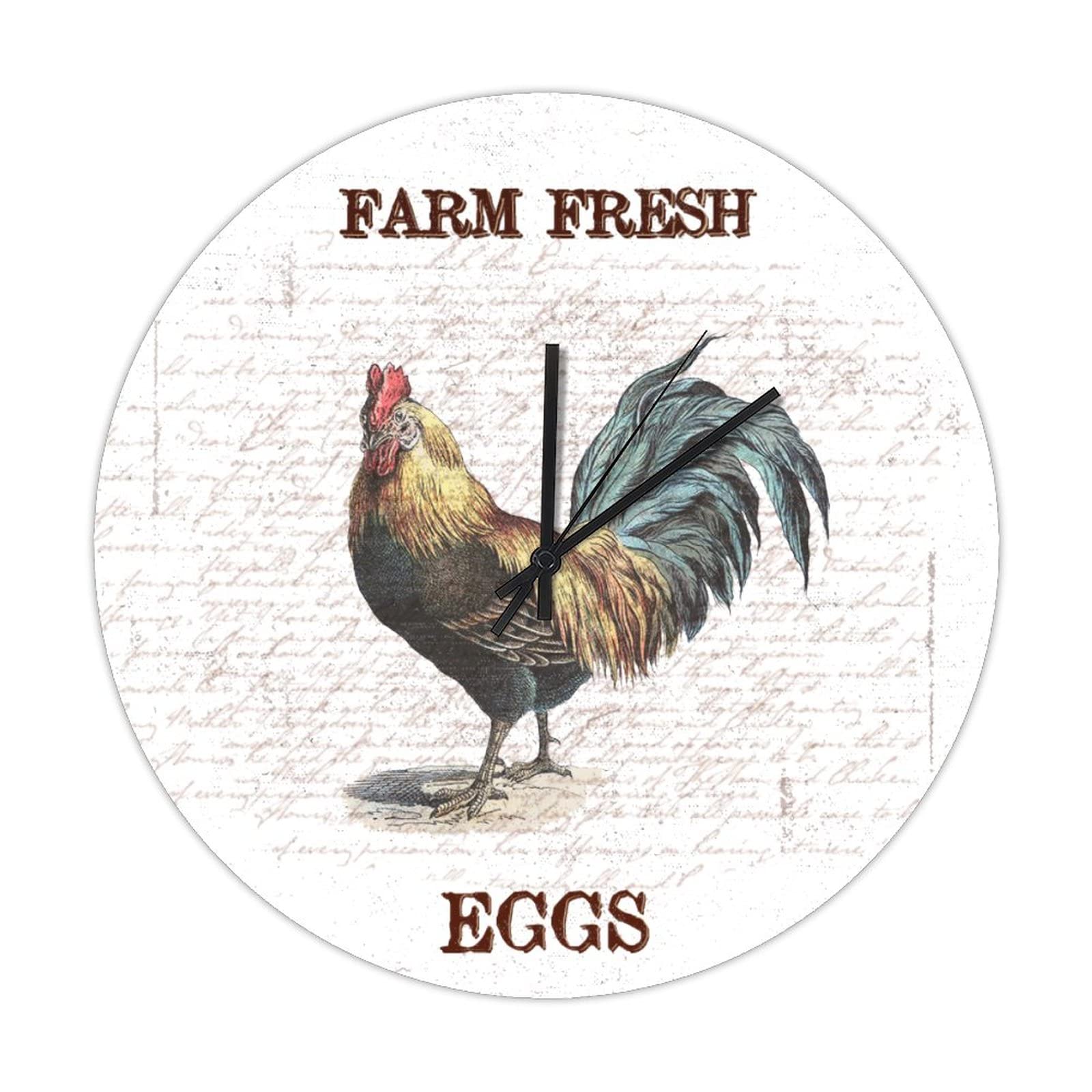 Horloge murale coq en bois pour une cuisine chaleureuse rustique