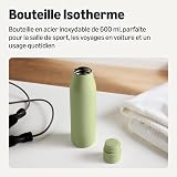 Amazon Basics Borraccia Termica in Acciaio Inox, 592ml, Senza BPA, Verde Oliva - 2