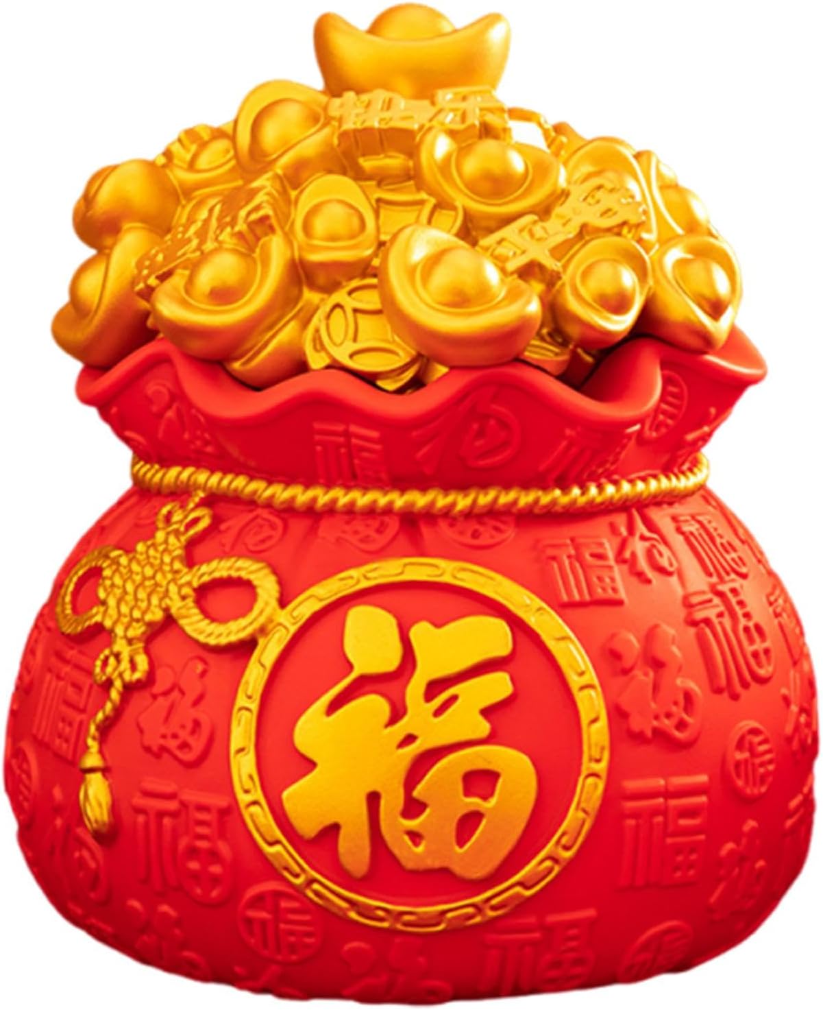 Fenteer Statue Saving Pot Piggy Bank Vinyl Money Bank Art Craft Ornament for Bookshelf Centerpiece Home Decor Birthday Gift, Fu Large