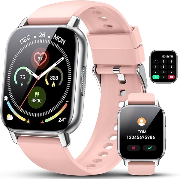 Cillso Smart Watch for Men Women, 1.85" Fitness Watch with Bluetooth 5.3 Call, Smartwatch with Heart Rate/Sleep Monitor, 110+ Sports Modes, IP68 Waterproof Activity Tracker for Android iOS, Pink - 1