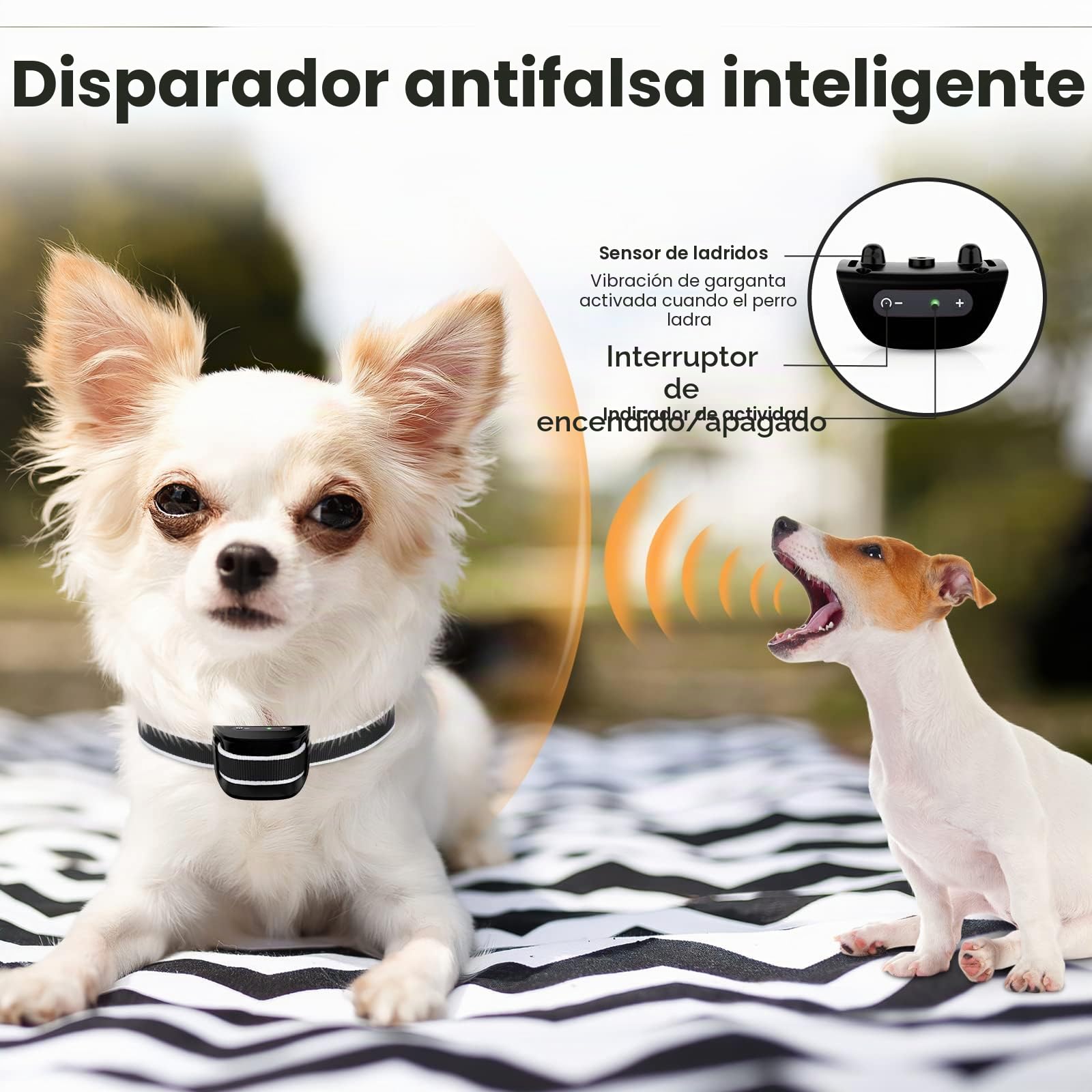 HZK Collar de Corteza de Perro PequeñO, Recargable Collares Antiladridos para Entrenamiento de Perros con 7 Modos de Sensibilidad Y VibracióN de Pitido, Negro