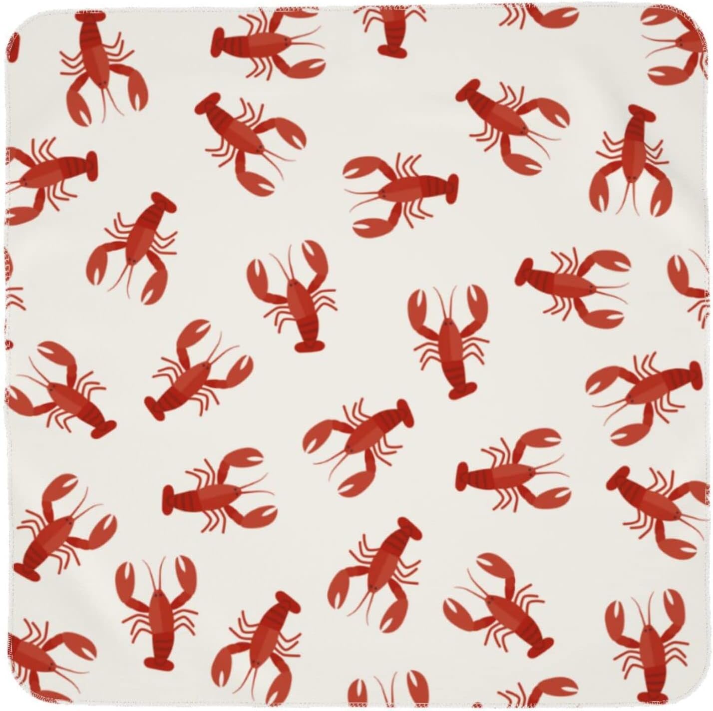 GILIOS Baby Blanket Crawfish Red Lobsters Pattern Cozy Receiving Blankets 35.4 X 35.