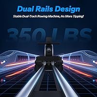 Vista 6 de MERACH Rowing Machines for Home, Magnetic Rowing Machine with 16 Levels, Rower Machine of Quiet Resistance, Dual Slide Rail with Max 350lbs