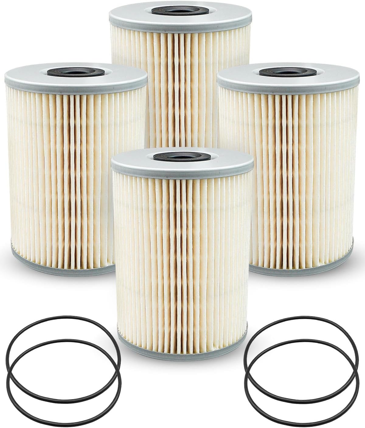 4Pcs Fuel Filter Water Separator Fit for John Deere 1575 1570 1580 1585 3032E 3033R 3038E 3039R 3046R 4044M 4044R 4052R 7400A 7500A Replace MIU802421 7020012 SN25127, with O-Rings