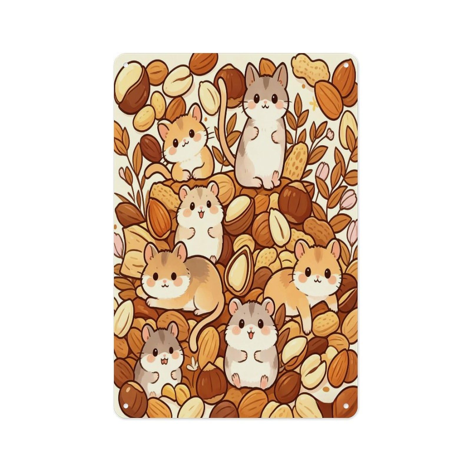 Fekiloot Style Cute Little Hamster Wall Decor Metal Signs Tin Signs Poster