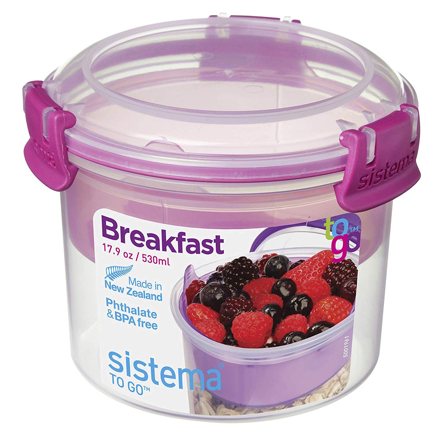 Sistema 400ml To Go Breakfast Bowl Pink, 21355