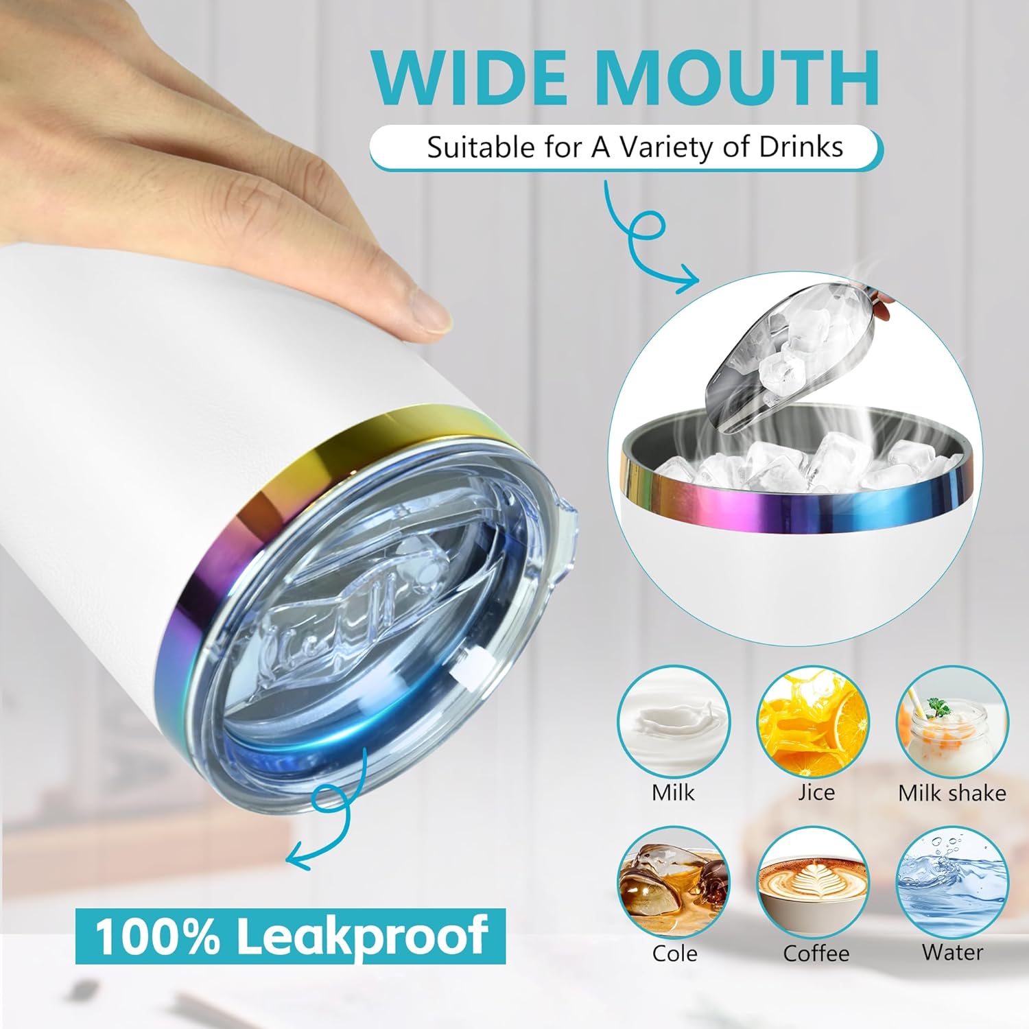 20oz Tumbler with Lid And Straw,Stainless Steel Vacuum Insulated Mug,Double Wall Vacuum Insulated Coffee Cups for Cold & Hot Drinks,Insulation Travel Tumblers Cups - Image 5