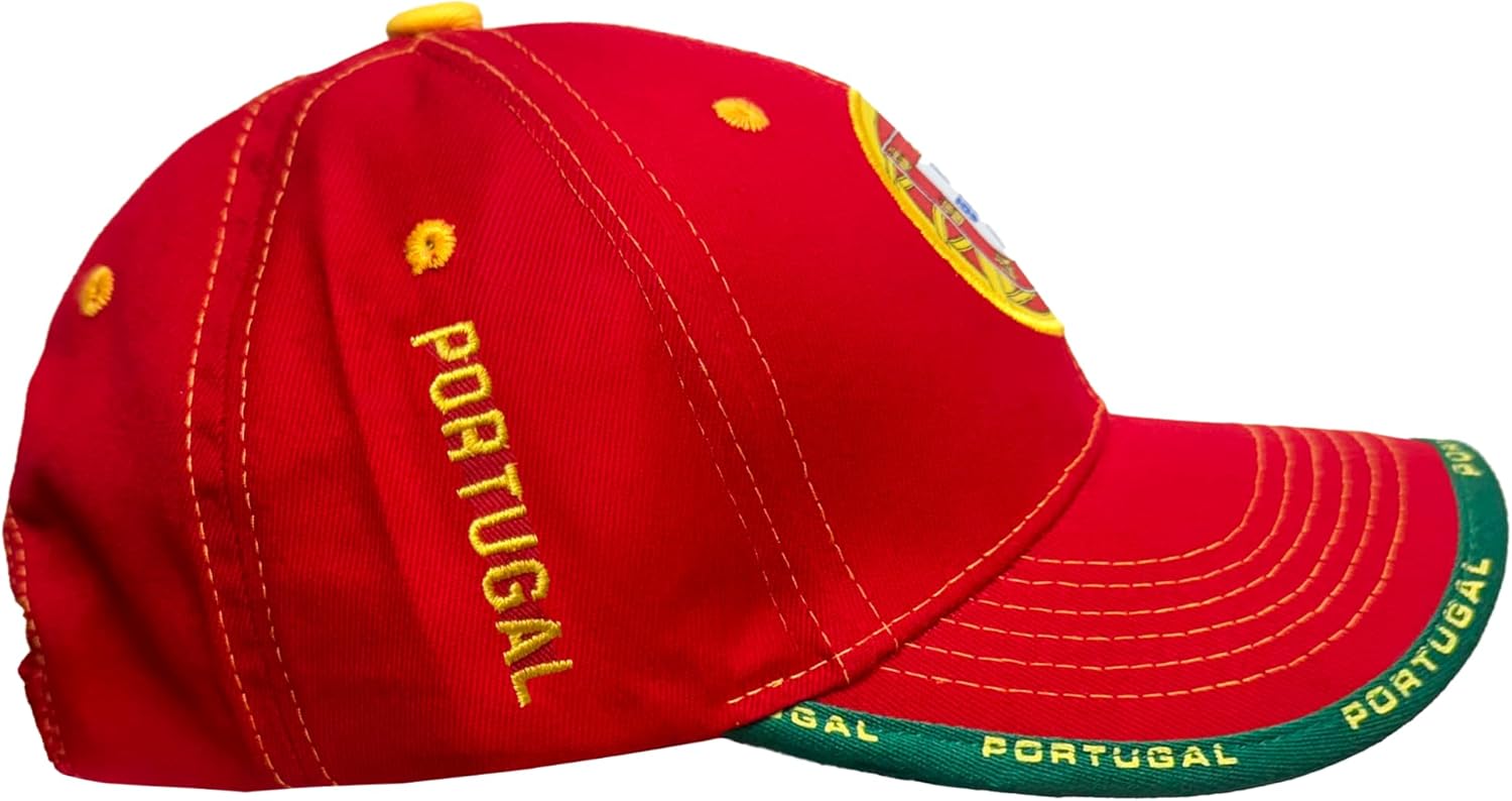Just 4 Kicks Portugal Cap, World Cup Soccer Cotton Dad Hat, Adjustable Baseball Cap. Maroon - Image 4
