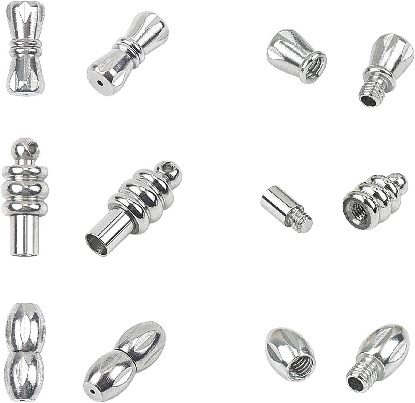 UNICRAFTALE 12 Sets 3 Styles 1mm/1.5mm Hole Stainless Steel