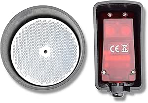 Schartec Reflexionslichtschranke universal kompatibel auch für z.B. Hörmann, Sommer, Came, Nice, Bft, Berner usw. Lichtschranke mit Reflektor 2-Draht und 4-Draht