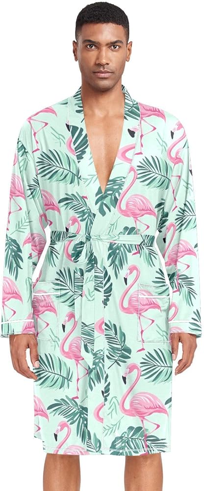 STAYTOP Beautiful Flamingos Men's Kimono Soft Robe Nightgown Long-Sleeve  Pajamas Bathrobes at Amazon Men's Clothing store