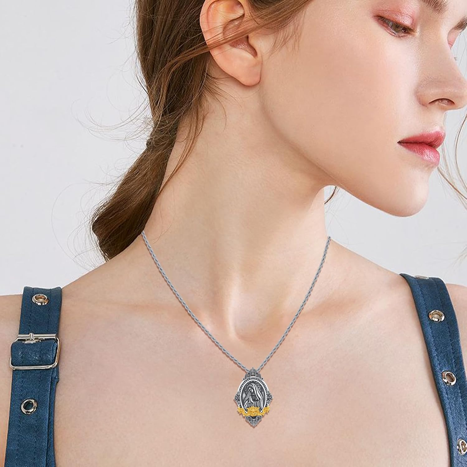 Guardian Angel/St Michael Necklace 925 Sterling Silver Christian Religious Patron Saint Medal Necklace Jewelry Gifts for Women - Image 5