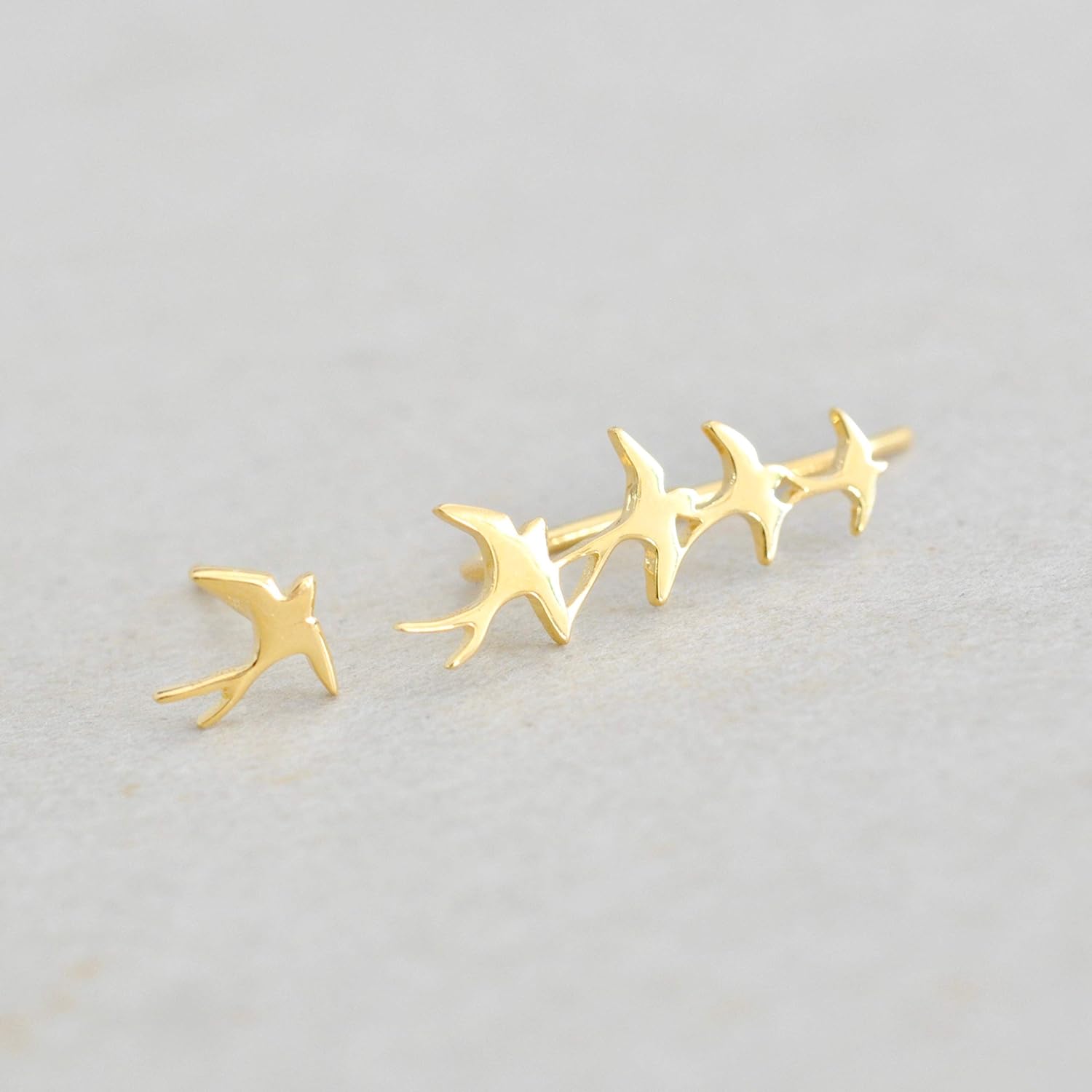 Flock of Birds Necklace in Gold Shiny Finish - Image 9