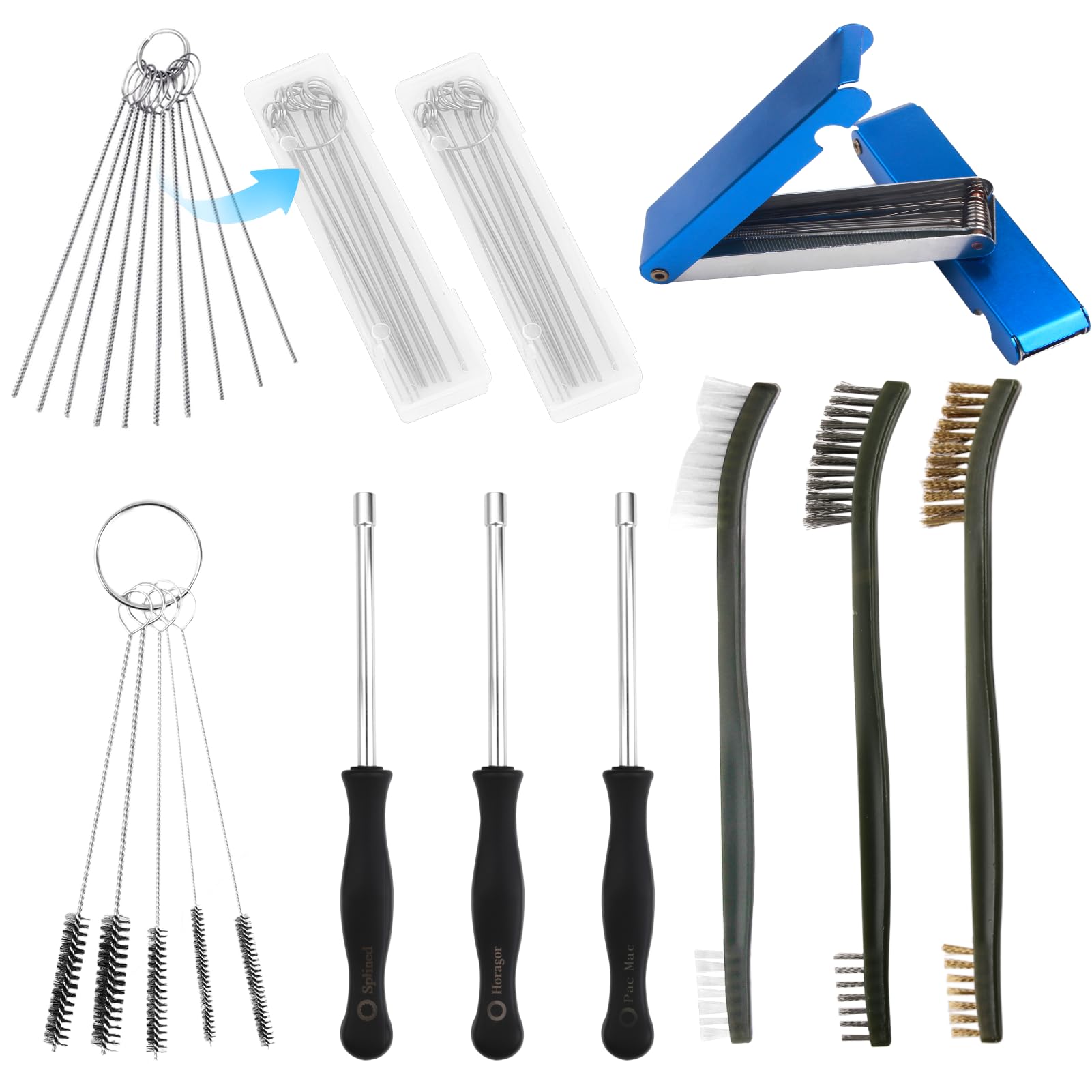 Carburetor Cleaning Tool Kit, Torch Nozzle Tip Dirt Cleaner for Motorcycle ATV Welder Carb Chainsaw Orifices (46 Cleaning Wires &amp; 3 Screwdriver &amp; 5 Fine Brushes &amp; 3 Double-Ended Brushes)