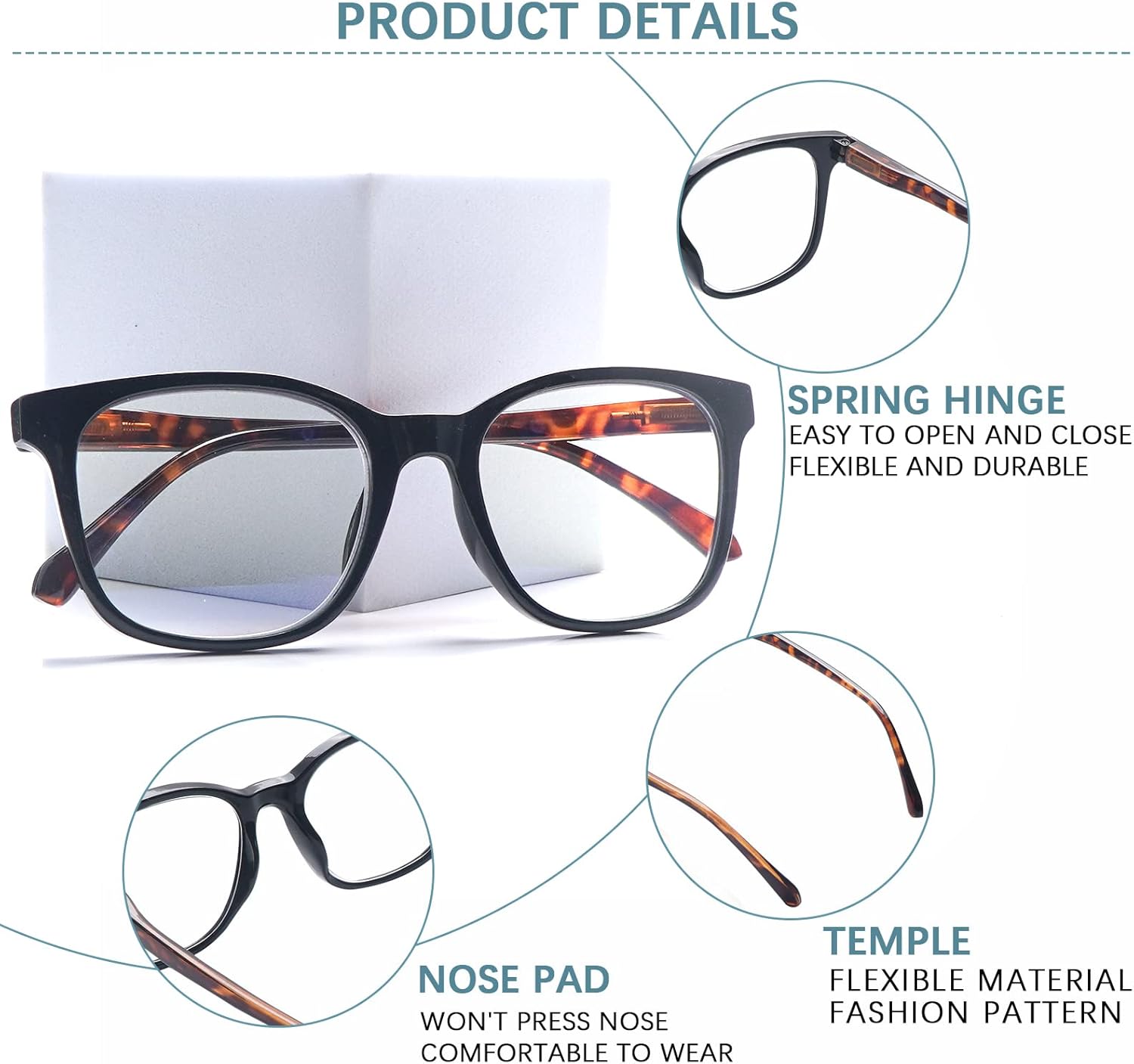 3 Pack Progressive Multifocus Reading Glasses Women Men Quality Computer Readers Anti UV Glare Eyeglasses (3 Mix Color, 2, diopters) - Image 5