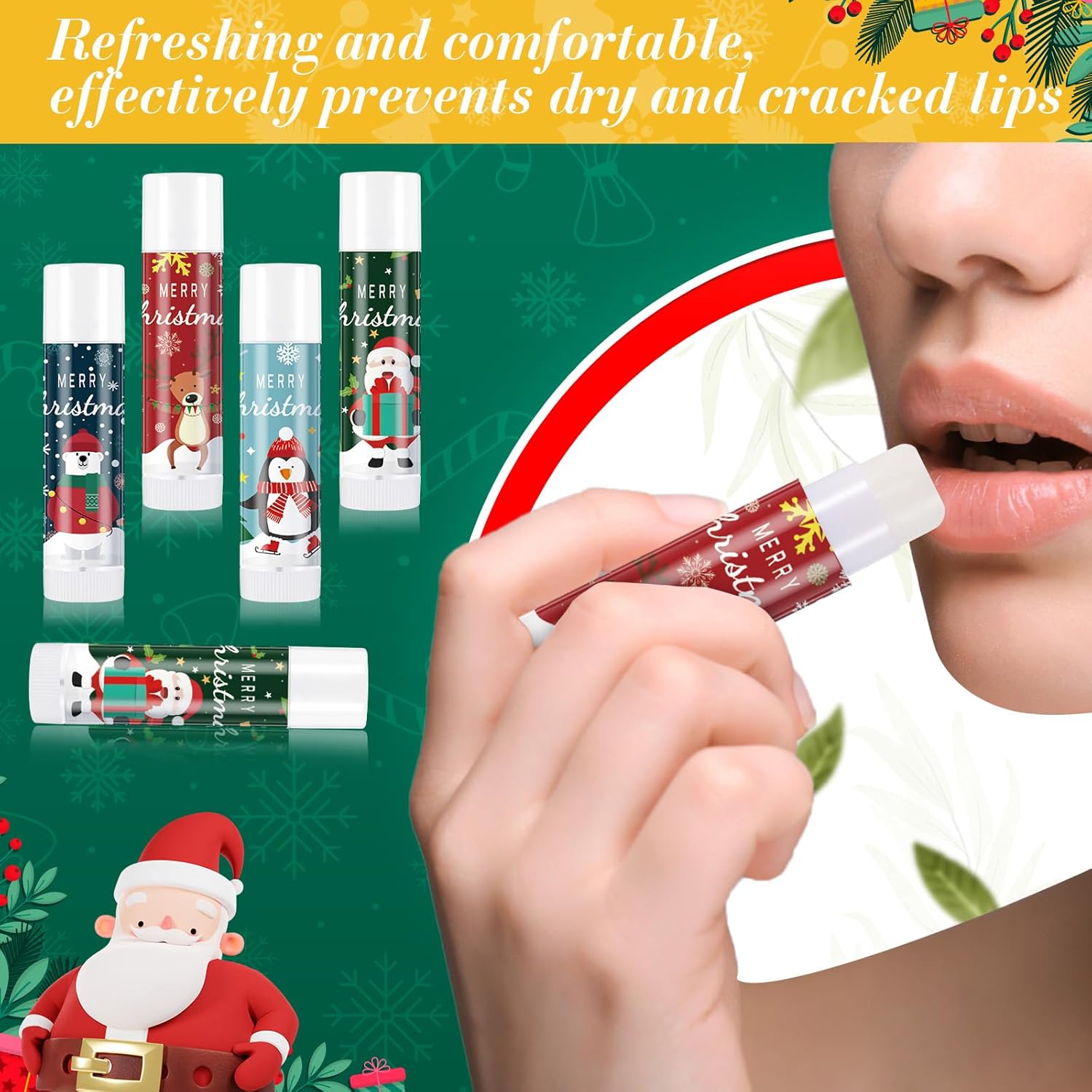 24 Set Christmas Hand Cream Gift Set, Including Moisturizing Hand Lotion, Xmas Lip Balm, Gauze Bags, Thank You Cards Natural Fragrant Bulk Christmas Gifts for Coworkers Employees Stuffers
