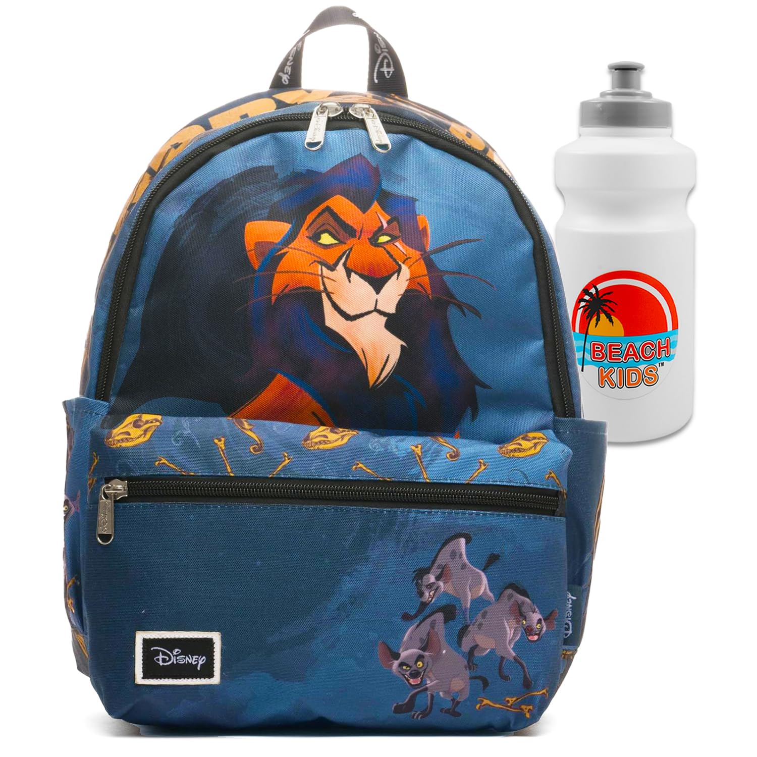 Disney Mini zaino per ragazze con Re Leone – Bundle con mini borsa da 33 cm con cicatrice Plus bottiglia d'acqua Lion King Scar zaino borsa per bambini, ragazze, donne