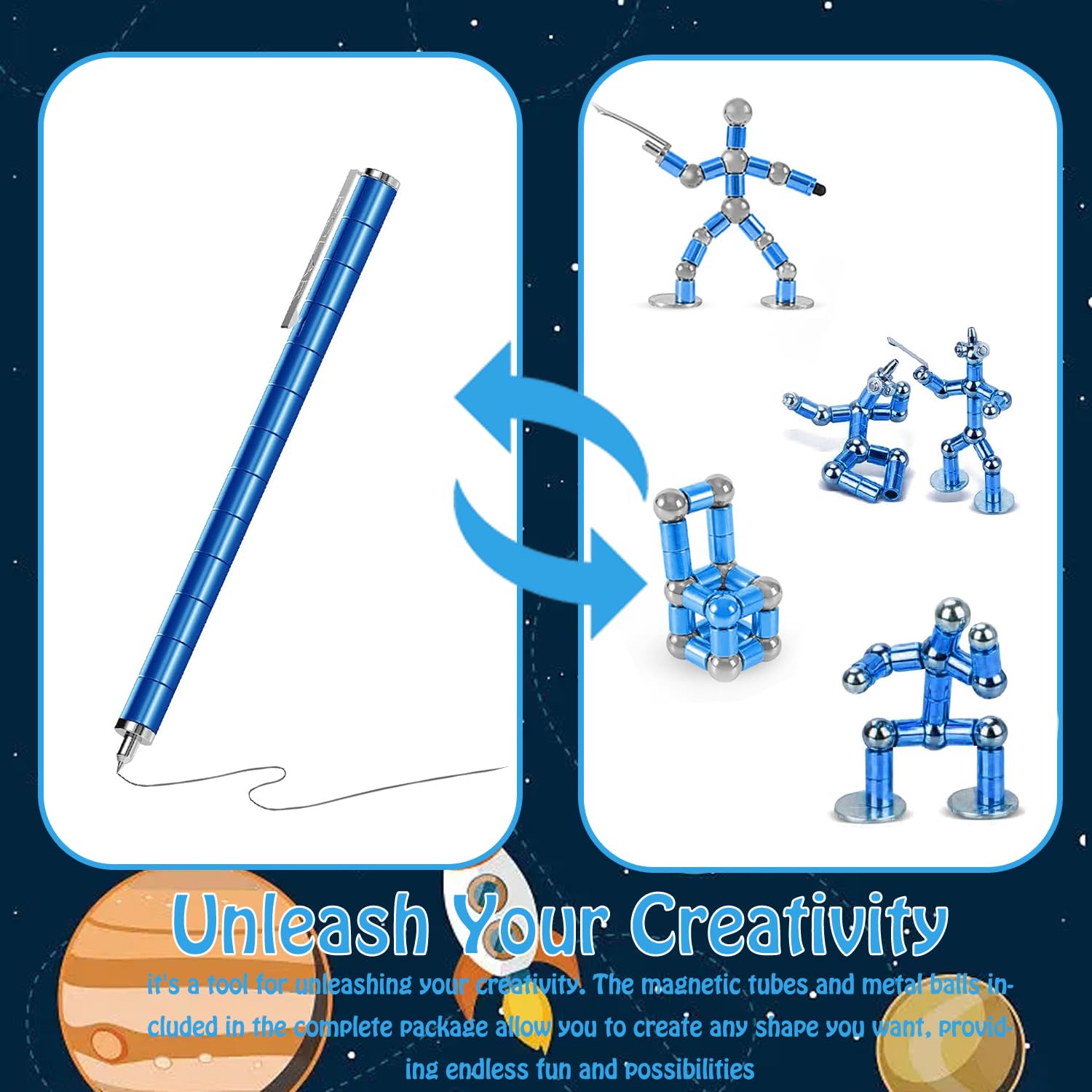 Oudizz Anti-stress-pen, magnetische pen, anti-stress-speelgoed
