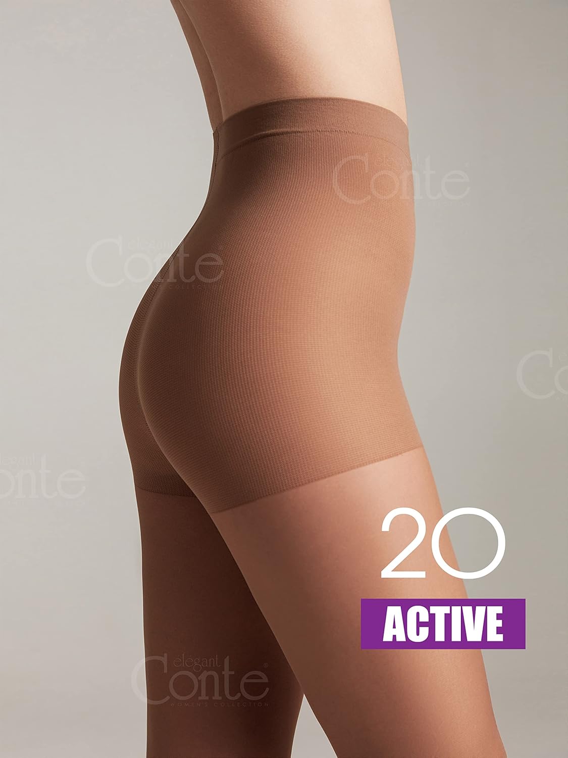 Conte Sheer Full Support Compression Pantyhose Tights with Control Top Active 20 Den - Image 2
