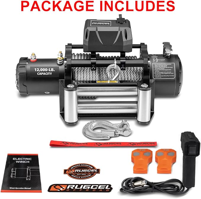 Cabrestante Eléctrico 12000lb 12V IP67 con Cable de Acero 85ft miniatura 5
