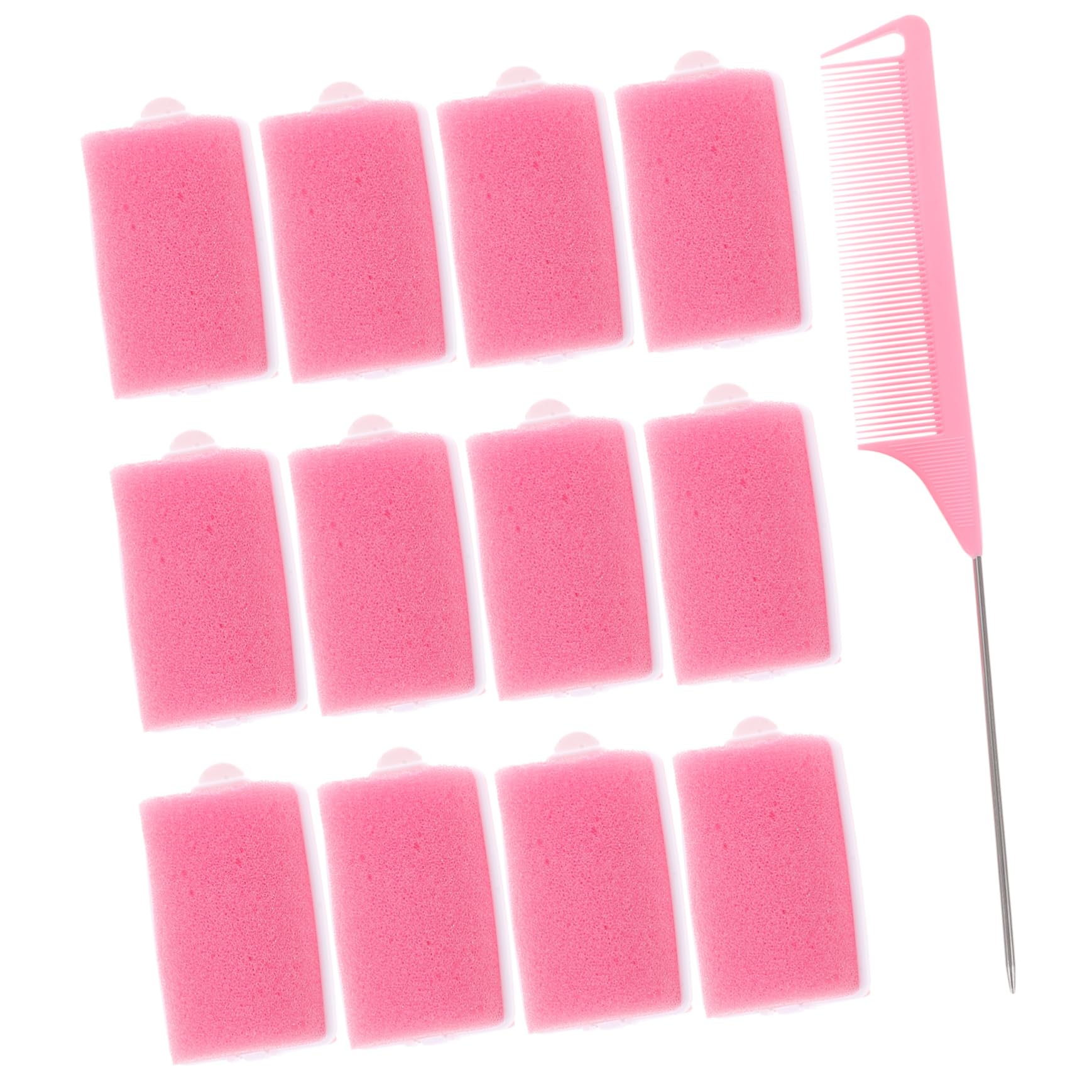 PartyKindom 1 Set Curling Iron Set Curler Hair Rollers Sponge Curlers for Hair Hairdressing Roller Pink Resin