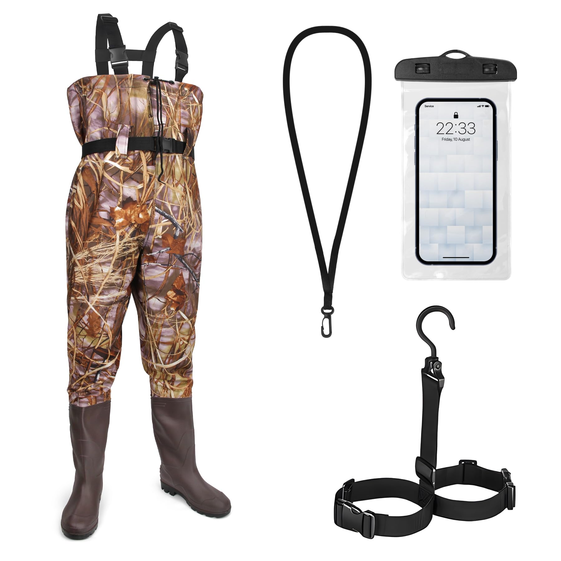Waders pour homme - Imperméables - En nylon/PVC - Avec bottes - Respirantes - Pour la pêche, la chasse, le lavage de voiture, les fermes, les jardins, les sports nautiques et les activités de
