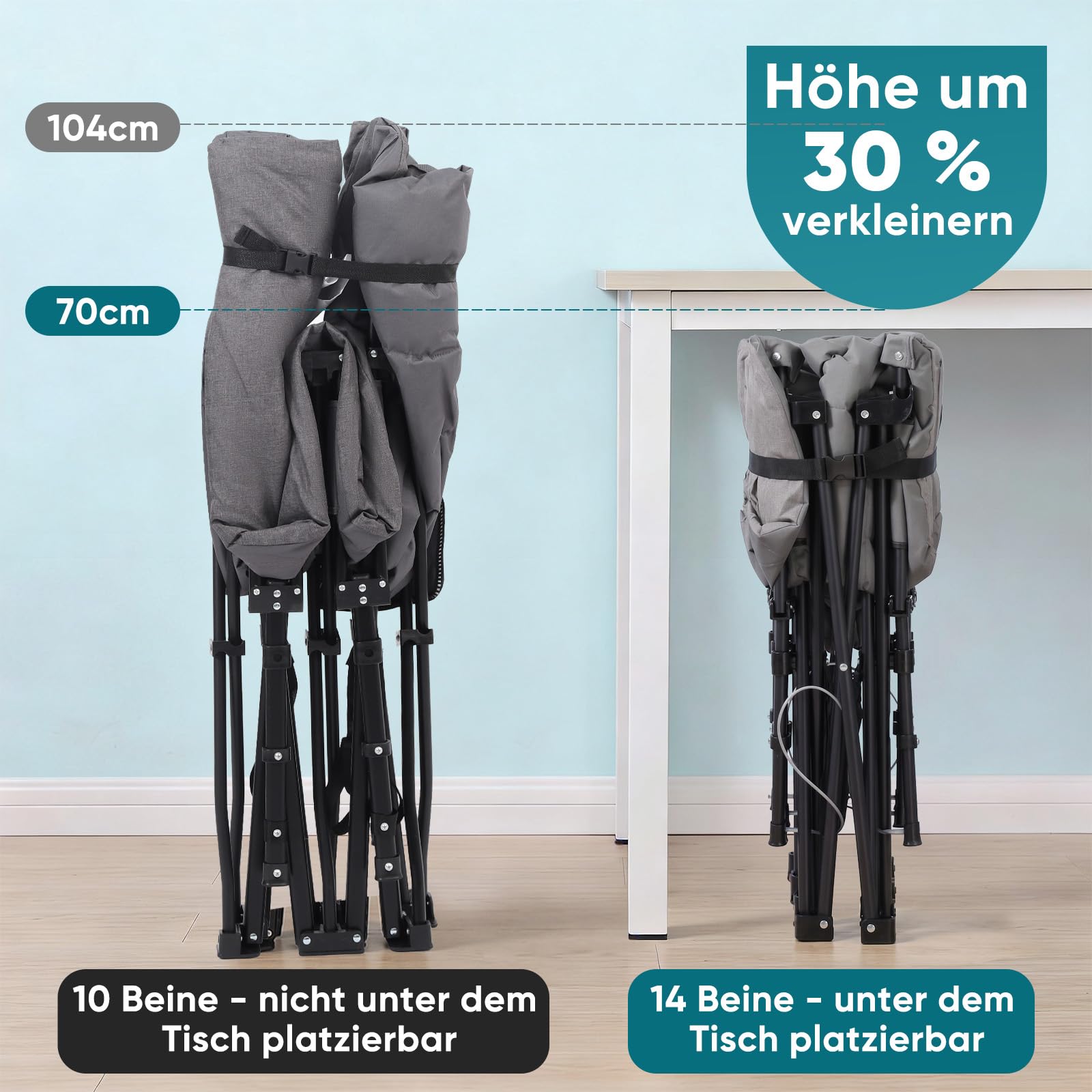 Sekey Feldbett 250kg mit integrierter Matratze – stabiles Klappbett, klappbar & kompakt